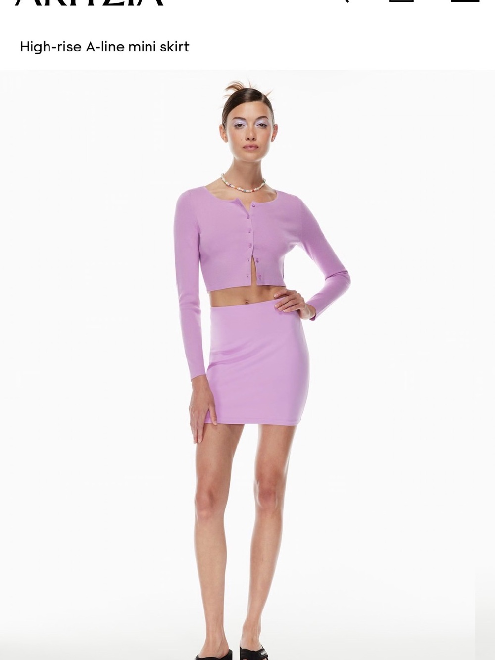 Aritzia Lilac High-Rise Mini Skirt